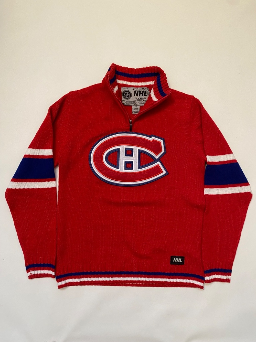 NHL Montreal Canadiens quarter zip knit sweater, size small - Picture 6 of 8